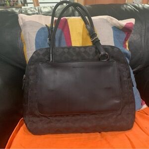 Bruno Magli Black and Dark Brown Satchel